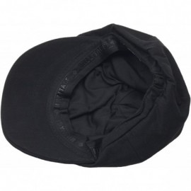 Baseball Caps New Wrinkles 6 Panel Basic Newsboy Cap Cabbie Flat Golf Gatsby Driving Hat - Black - CJ126PO5B0Z $10.77