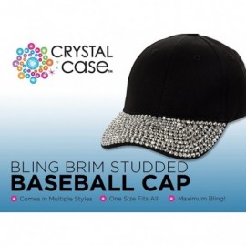 Baseball Caps Studded Rhinestone Brim Adjustable Baseball Cap Hat (Pink) - CD11M5IHYG5 $14.97