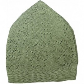 Skullies & Beanies Kufi Cap For Men - Crocheted - Light Olive - CC189XXMS40 $22.31