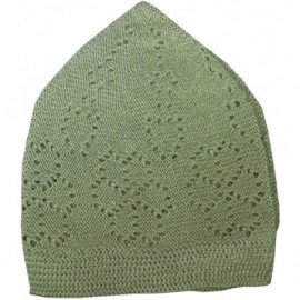 Skullies & Beanies Kufi Cap For Men - Crocheted - Light Olive - CC189XXMS40 $11.01