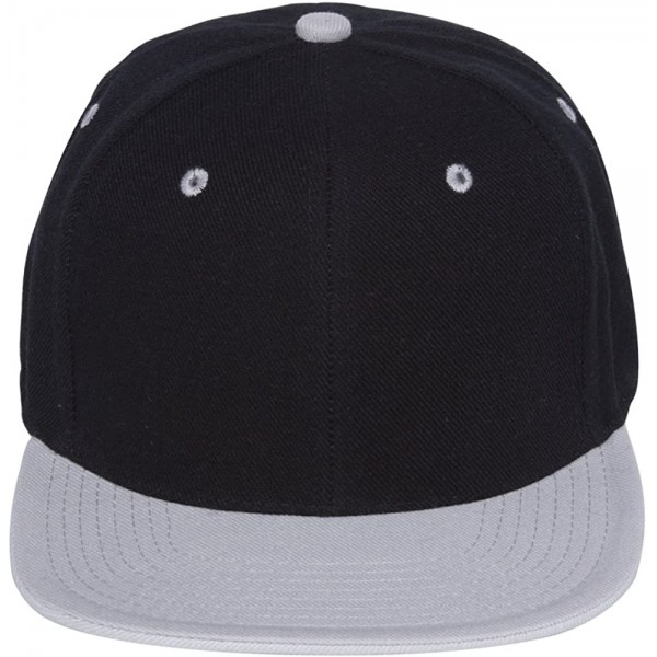 Baseball Caps New Two Tone Snapback Hat Cap - Black/Gray - CW11B5O2RLR $9.34