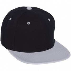 Baseball Caps New Two Tone Snapback Hat Cap - Black/Gray - CW11B5O2RLR $9.34