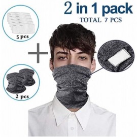 Balaclavas Face Cover Carbon Filter Bandanas Neck Gaiter Headbands Workout Sports Scarf 2-Pack - Black - CI1987W4EXY $19.54