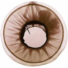 Sun Hats Womens Organza Kentucky Derby Church Party Wide Brim Fascinator Bridal Cap Sun Hat - Brown - CA18HU6SWXG $10.03