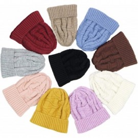 Skullies & Beanies Winter Warm Knitted Beanie Hats Slouchy Skull Cap Velvet Lined Touch Screen Gloves for Men Women - Light C...