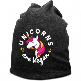 Sun Hats I Run Hoes for Money Women's Beanies Hats Ski Caps - Unicorns Are Vegan /Deep Heather - CX194R48N7U $29.99