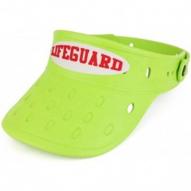 Visors Durable Adjustable Floatable Summer Visor Hat with Lifeguard Snap Charm - Lime - CU17YXOD6IC $18.06