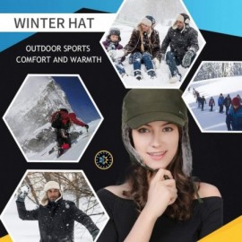 Baseball Caps Mens Womens Winter Wool Baseball Cap with Ear Flaps Faux Fur Earflap Trapper Hunting Hat for Cold Weather - CJ1...