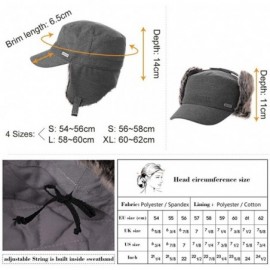 Baseball Caps Mens Womens Winter Wool Baseball Cap with Ear Flaps Faux Fur Earflap Trapper Hunting Hat for Cold Weather - CJ1...