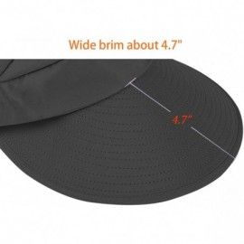 Sun Hats Sun Hats for Women Wide Brim Sun Hat Packable UV Protection Visor Floppy Womens Beach Cap - Black - CR18CGCK762 $9.65