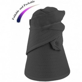 Sun Hats Sun Hats for Women Wide Brim Sun Hat Packable UV Protection Visor Floppy Womens Beach Cap - Black - CR18CGCK762 $9.65