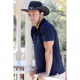 Cowboy Hats Unisex Cowboy Hat Western Structured Curved Brim Cowboy Hat - Black - C418D40RWNE $25.16