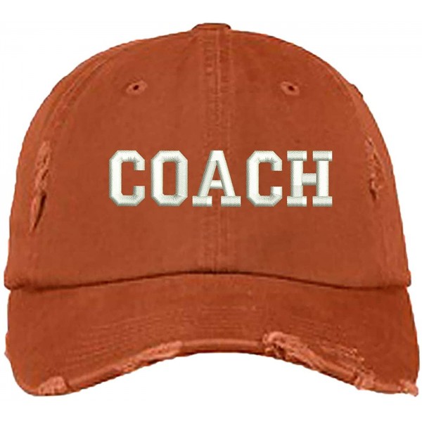 Baseball Caps Distressed Baseball Cap - Unisex Dad Hat - Orange - C118MD47CKZ $17.48