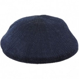 Newsboy Caps Mens Navy Blue Knitted Golf Gatsby Ascot Newsboy Cap - CT11LYGIDEL $11.86