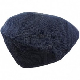 Newsboy Caps Mens Navy Blue Knitted Golf Gatsby Ascot Newsboy Cap - CT11LYGIDEL $11.86