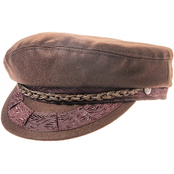 Newsboy Caps Authentic Greek Fisherman's Cap - Wool - Brown - Brown - C8127K5CMVT $24.68