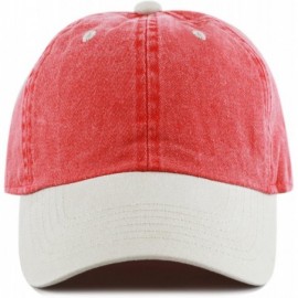 Baseball Caps 100% Cotton Pigment Dyed Low Profile Dad Hat Six Panel Cap - 5. Red Beige - CI17Y7I3ZQ4 $12.93