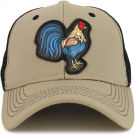 Baseball Caps High Frequency Chicken Structured Trucker Mesh Cap - Khaki - CJ18T27RIXZ $12.42