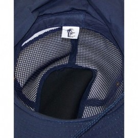 Sun Hats Summer Wide Brim Mesh Safari/Outback W/Neck Flap & Snap Up Sides - Navy - CB11YD0D5PH $15.52