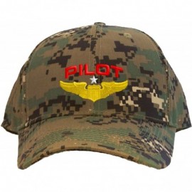 Baseball Caps Pilot with Wings Low Profile Baseball Cap - Camoflauge - CK12K01ROQX $16.01