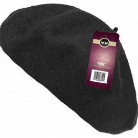 Berets Winter 100% Wool Warm French Art Basque Beret Tam Beanie Hat Cap - Black - CZ12MAD77HB $9.22