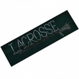 Headbands Lacrosse Stick Rhinestone Cotton Stretch Headband LAX Team Gift - Forest Green - CN11EZWXRHT $9.00