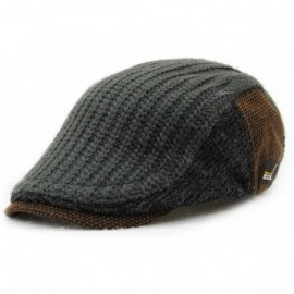 Newsboy Caps Men's Knitted Wool Driving Duckbill Hat Warm Newsboy Flat Scally Cap - Grey - CR12NSN6IC0 $8.93