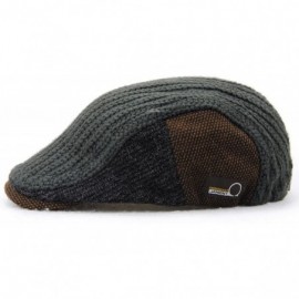 Newsboy Caps Men's Knitted Wool Driving Duckbill Hat Warm Newsboy Flat Scally Cap - Grey - CR12NSN6IC0 $8.93