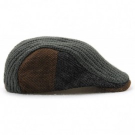 Newsboy Caps Men's Knitted Wool Driving Duckbill Hat Warm Newsboy Flat Scally Cap - Grey - CR12NSN6IC0 $8.93