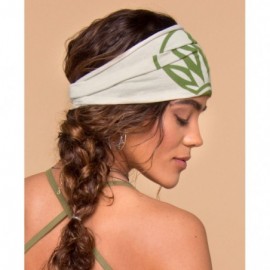 Headbands Soul Flower Logo Women's Boho Headband- Off-White Organic Cotton Stretchy Wide Half Bandeau Accessory - CB18KN42CKA...