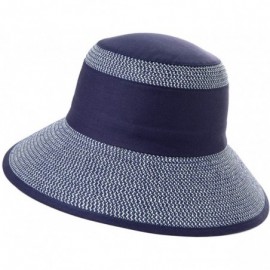 Sun Hats Packable UPF Straw Sunhat Women Summer Beach Wide Brim Fedora Travel Hat 54-59CM - 00770_navy(with Face Shield) - C6...