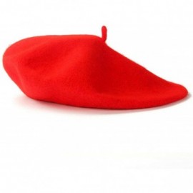 Berets Spring Beret Hat Flat Cap Women Wool Berets Hat Caps Casquette Female Warm Winter Cap - Orange - CP18A2Y6IEA $20.55