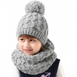 Skullies & Beanies Womens Winter Hat and Scarf Set for Girls Knitted Beanie Hat Pom Pom Hats Infinity Scarf - C0187AK3EX9 $29.74