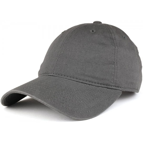 Baseball Caps Low Profile Vintage Washed Cotton Baseball Cap Plain Dad Hat - Charcoal - CA1864KSUC0 $16.40