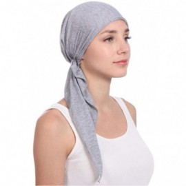 Skullies & Beanies 3Pack Women's Beanie Chemo Hat Cap Pre-Tied Cancer Headscarf - Gray Khaki Navy Blue - CQ196XNN7U7 $14.65