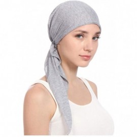 Skullies & Beanies 3Pack Women's Beanie Chemo Hat Cap Pre-Tied Cancer Headscarf - Gray Khaki Navy Blue - CQ196XNN7U7 $14.65