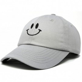 Baseball Caps Smile Baseball Cap Smiling Face Happy Dad Hat Men Women Teens - Gray - CJ18SLZ3C8R $10.58