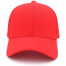 Baseball Caps Plain Cotton Baseball Cap Classic Adjustable Hats for Men Women Unisex Fitted Blank Hat - Red - CM192EIA2AW $11.29