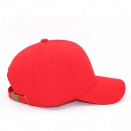 Baseball Caps Plain Cotton Baseball Cap Classic Adjustable Hats for Men Women Unisex Fitted Blank Hat - Red - CM192EIA2AW $11.29