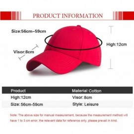 Baseball Caps Plain Cotton Baseball Cap Classic Adjustable Hats for Men Women Unisex Fitted Blank Hat - Red - CM192EIA2AW $11.29