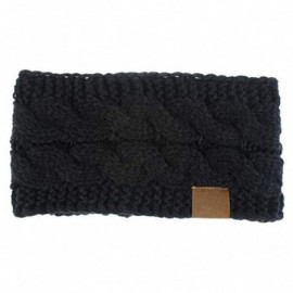Headbands 2020 Fashion Autumn And Winter Pure Color Wool Knitted Hair Band Sports Headband (Black) - Black - CA1953S4EED $14.98