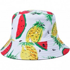 Bucket Hats Unisex Cute Print Bucket Hat Summer Fisherman Cap - Whitewatermelon - CT18ZH58S8M $10.60