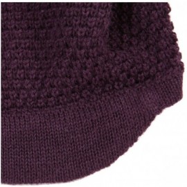 Skullies & Beanies Baby Alpaca - Bohemian Beanie Hat with Visor 100% Baby Alpaca Wool - Purple - CF1104OMNMH $12.77