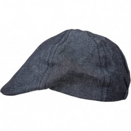 Newsboy Caps Newsboy 100% Cotton Gatsby Cap Men Ivy Hat Golf Driving Sun Flat Cabbie - Denim Black - C312H1SEOYX $6.60