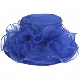 Sun Hats Women Church Derby Hat Wide Brim Wedding Dress Hat Tea Party HAT S019 - Blue - CH12NAB6OAE $18.26