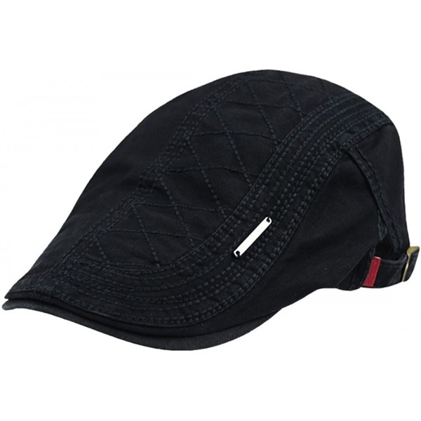 Newsboy Caps Cotton Men's Gatsby Cap Newsboy Ivy Newsboy Hunting Hat - Black - CK12LD28YCB $14.93