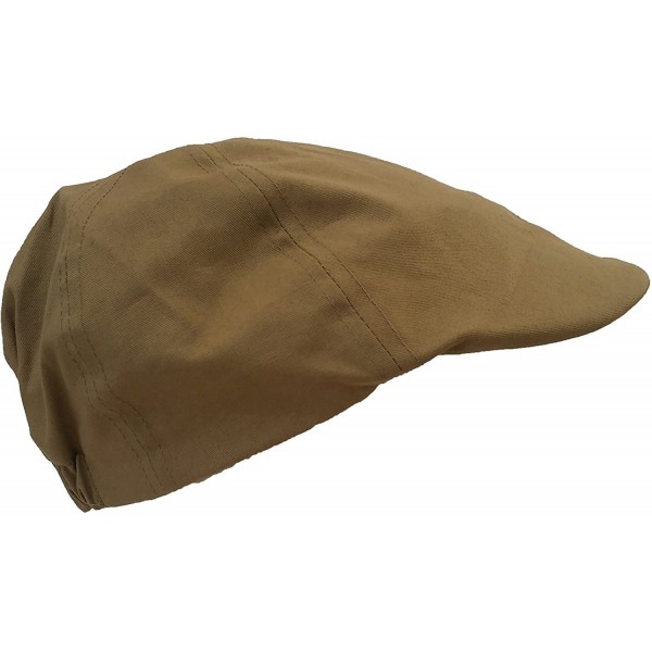 Newsboy Caps Newsboy 100% Cotton Gatsby Cap Men Ivy Hat Golf Driving Sun Flat Cabbie - Khakhi - CQ126SRG1T9 $10.35