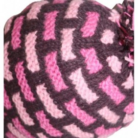 Skullies & Beanies Assorted Wool Knitted Beanie Fashionable Fleece-Lined Earflap Hat Cold Weather Mountaineering Ski - Pink M...