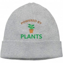 Skullies & Beanies Beanie Hat Powered by Plants Warm Skull Caps for Men and Women - Gray - CY18KI7HZNU $18.32