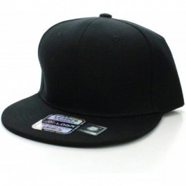 Baseball Caps Classic Flat Bill Visor Blank Snapback Hat Cap with Adjustable Snaps - Black - CS18646ET0U $9.69